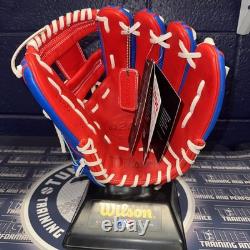 Gant de baseball Wilson A2000 1786 PRO STOCK 11.5 Champ intérieur ROUGE BLANC BLEU