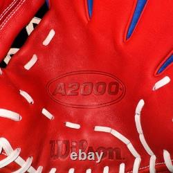 Gant de baseball Wilson A2000 1786 PRO STOCK 11.5 Champ intérieur ROUGE BLANC BLEU