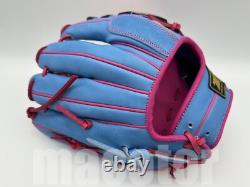 Gant de baseball ZETT Special Pro Commande 11.5 Infield Bleu clair Rose RHT Édition limitée