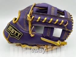Gant de baseball ZETT Special Pro Order 11,75 po pour joueur de champ intérieur violet et or, droitier, Cross 3B