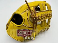 Gant de baseball d'arrêt court Japan ZETT Pro Model 11.5 Jaune Cross RHT Étiquette Rouge