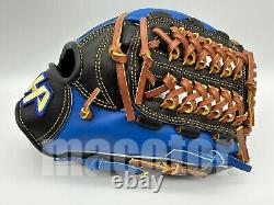 Gant de baseball d'arrêt spécial JAPAN HATAKEYAMA Pro Order 12 Infield Noir Bleu Net RHT