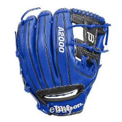 Gant de baseball d'intérieur Wilson A2000 1786 11,5 pouces Royal/Noir Lancer de la main droite