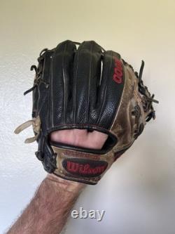 Gant de baseball d'intérieur Wilson A2000 1788 11,25 en cuir Pro Stock déjà rodé