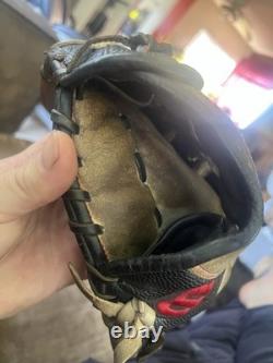 Gant de baseball d'intérieur Wilson A2000 1788 11,25 en cuir Pro Stock déjà rodé