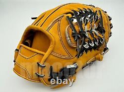 Gant de baseball de champ intérieur SSK Black Soul 12, cuir brun avec filet noir, RHT, Japon Pro NPB.