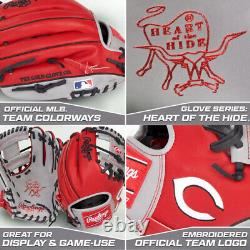 Gant de baseball de terrain intérieur Rawlings Heart of the Hide MLB Cincinnati Reds 11.5 pouces