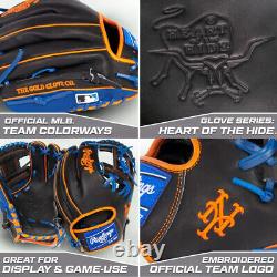 Gant de baseball de terrain intérieur Rawlings Heart of the Hide MLB New York Mets 11.5 pouces