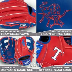 Gant de baseball de terrain intérieur Rawlings Heart of the Hide Texas Rangers MLB 11.5