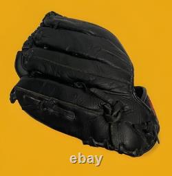 Gant de baseball en cuir noir modèle professionnel en cuir de vache Alemeds gant de joueur de champ intérieur HB5000