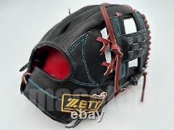 Gant de baseball infield Japan ZETT Pro Model 11.75 Noir H-Web RHT Édition Limitée