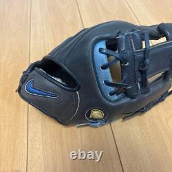 Gant de baseball/softball NIKE Pro Gold pour joueur de champ intérieur droitier (RHT), noir/bleu, d’occasion