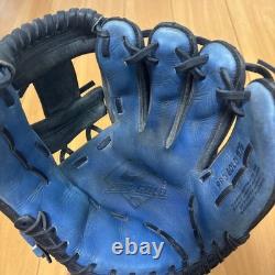Gant de baseball/softball NIKE Pro Gold pour joueur de champ intérieur droitier (RHT), noir/bleu, d’occasion