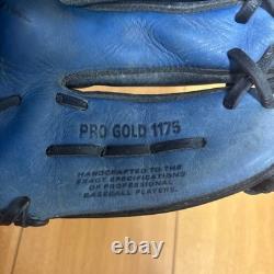 Gant de baseball/softball NIKE Pro Gold pour joueur de champ intérieur droitier (RHT), noir/bleu, d’occasion