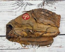 Gant de baseball vintage Heart Of The Hide Gold de Rawlings Pro 6 fabriqué aux États-Unis, 11 pouces pour l'intérieur.