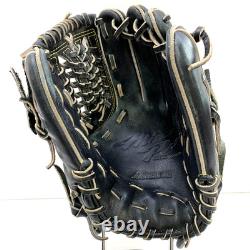 Gant de champ Mizuno Pro HAGA JAPAN 11,5 po RHT LH noir dur pour baseball 1AJGH21105