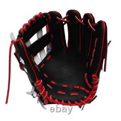 Gant de champ intérieur HI-GOLD Pro Model Japon en cuir de bouvillon, 11,5 pouces, noir/rouge