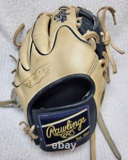 Gant de champ intérieur Rawlings Heart of the Hide R2G 11,5 en cuir professionnel bleu marin