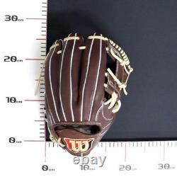 Gant de champ intérieur Wilson Staff DUAL 11.75 RHT D Brown fabriqué au Japon Hardball Pro Stock
