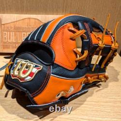 Gant de champ intérieur sur commande personnalisée Wilson BEAR 1723 Cuir Pro Stock Noir/Orange Japon