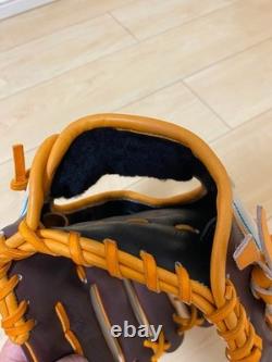 Gant de commande personnalisé ZETT pro status 11.5 Infield Droit Blanc Marron BRGPRO