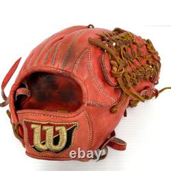 Gant de joueur de champ intérieur Wilson Staff DUAL 11.25 E Orange Cuir Pro Stock JAPON HWP6KK