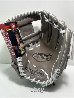 Gant de softball Rawlings R9 Pro en cuir 11-3/4 pour femme, lance rapide, joueur de champ intérieur, neuf