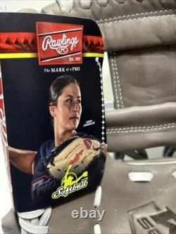 Gant de softball Rawlings R9 Pro en cuir 11-3/4 pour femme, lance rapide, joueur de champ intérieur, neuf