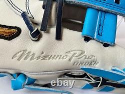 Gant personnalisé Mizuno pro 11,5 champ intérieur droit blanc bleu