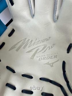 Gant personnalisé Mizuno pro 11,5 champ intérieur droit blanc bleu