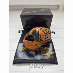 Gant personnalisé Mizuno pro 11,5 champ intérieur droit marron noir HAGA Japon