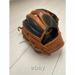 Gant personnalisé Mizuno pro 11,5 champ intérieur droit marron noir HAGA Japon