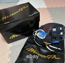 Gant spécial de commande Mizuno Pro 11.5 pouces pour l'intérieur, main droite, couleur marine, fabriqué au Japon