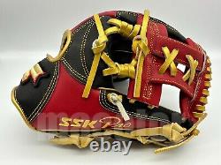 Japan Ssk Special Pro Order 11.5 Infield Baseball Gant Red Gold H-web Rht
