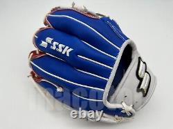 Japan Ssk Special Pro Order 11.5 Infield Baseball Gants Bleu Rouge H-web Rht