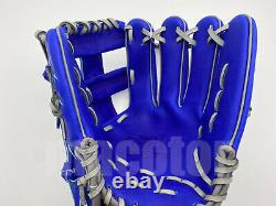 Japan Zett Pro Modèle 12 Infield Gants De Baseball Blue Grey Cross Vente Cadeau Rht
