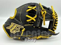 Japon Hi-gold Pro Order 11.5 Infield Baseball Gant Black Yellow H-web Rht