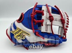 Japon Hi-gold Pro Order 11.5 Infield Baseball Gants Blanc Bleu Rouge H-web Rht