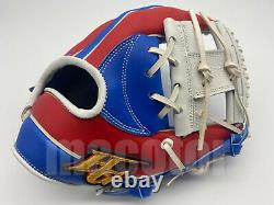 Japon Hi-gold Pro Order 11.5 Infield Baseball Gants Bleu Rouge Blanc H-web Rht