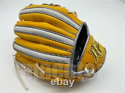Japon Hi-gold Pro Order 11.5 Infield Baseball Gants Jaune Blanc H-web Rht Nouveau