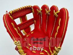Japon Hi-gold Pro Order 11.5 Infield Baseball Gants Red Gold Cross Rht Limited
