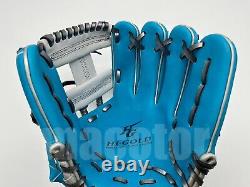 Japon Hi-gold Pro Order 11.5 Infield Gants De Baseball Sax Bleu Blanc H-web Rht
