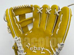 Japon Zett Special Pro Order 11.5 Infield Gants De Baseball Brown Yellow Cross Rht