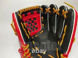 Japon Zett Special Pro Order 11.75 Infield Baseball Gants Rouge Noir Rht Genda