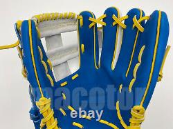 Japon Zett Special Pro Order 11.75 Infield Baseball Glove Blue White Rht Cross