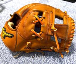Mizuno Pro HAGA JAPON Gant de joueur de champ intérieur en cuir Kip Tenacious 11,5 orange amer