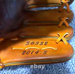 Mizuno Pro HAGA JAPON Gant de joueur de champ intérieur en cuir Kip Tenacious 11,5 orange amer