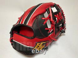 Nouveau Hi-gold Pro Order 11.5 Infield Baseball Gants Rouge Noir H-web Rht Japon