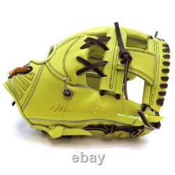 Nouveau Mizuno pro 11.5 Infield Droit Jaune Commande Spéciale Cuir Kip HAGA Japon