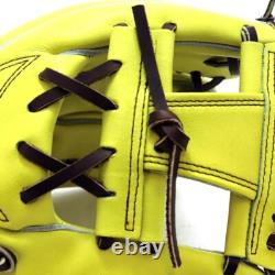 Nouveau Mizuno pro 11.5 Infield Droit Jaune Commande Spéciale Cuir Kip HAGA Japon